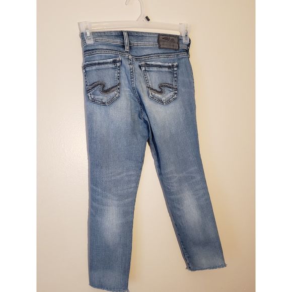 Women's Silver Jeans Co., Suki, Skinny Crop, W26/L24, Light Blue - Picture 2 of 8